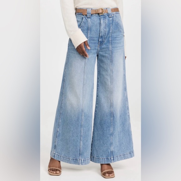 KHAITE Jackie Jeans Wide Leg Bryce Blue Size 32 - Picture 10 of 11